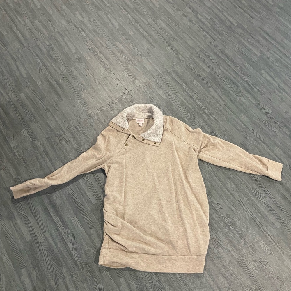 Women’s maternity beige button sweater